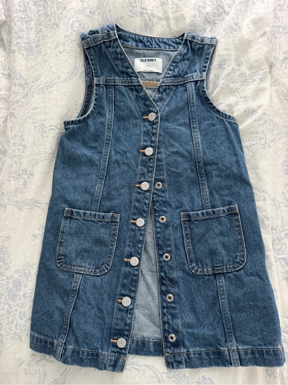 Old Navy Girls' Blue Denim Snap-Front Dress